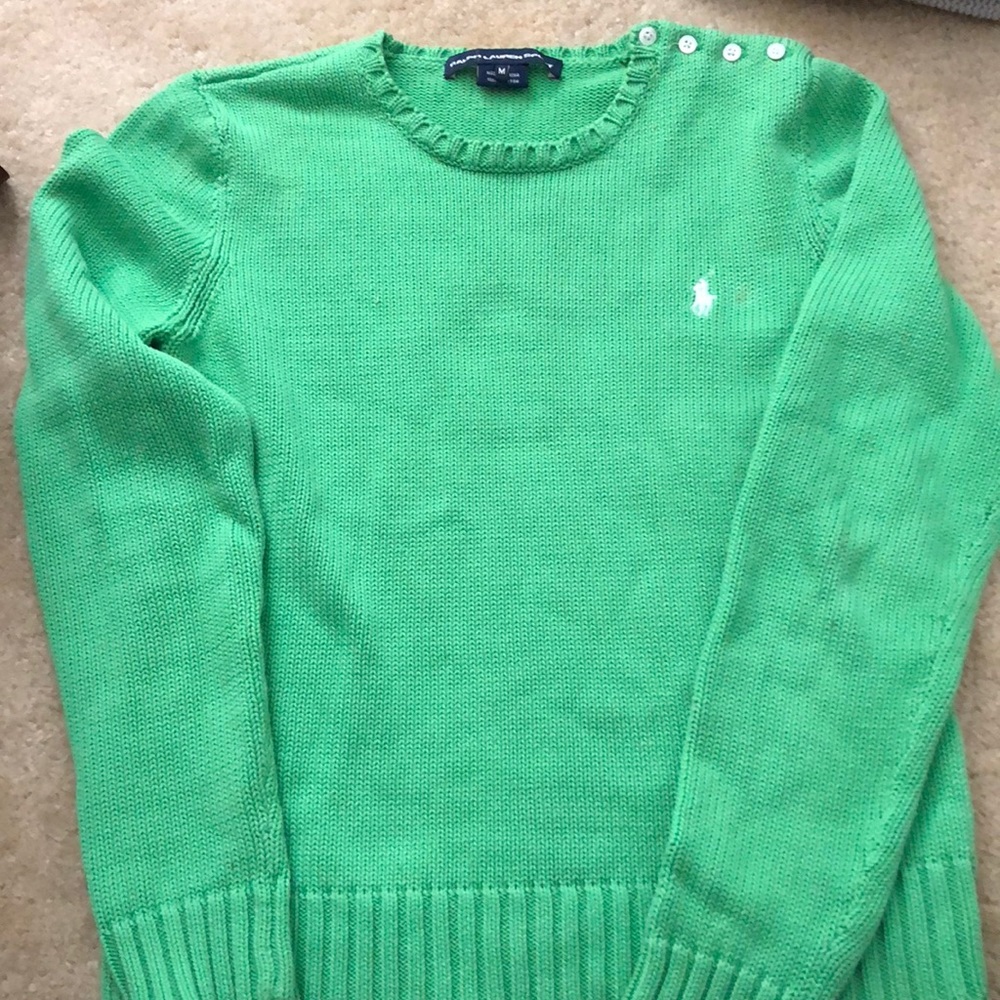 Green Ralph Lauren sport fitted sweater